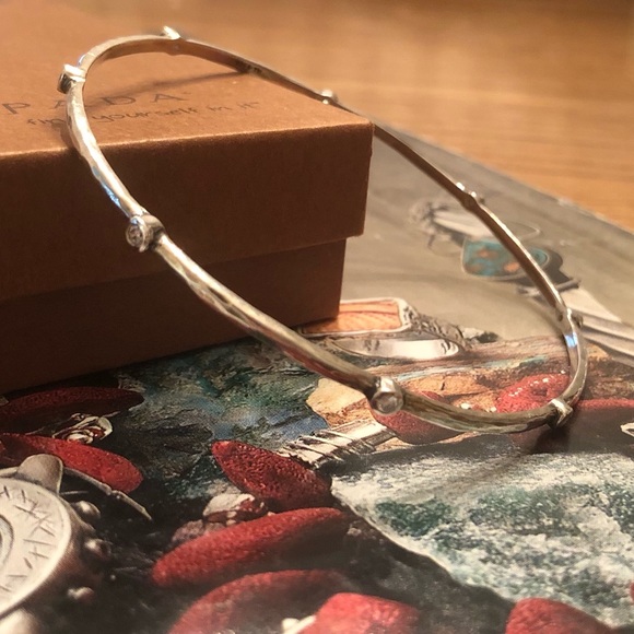 Silpada Sterling Silver Cubic Zirconia Star Studded Bangle Bracelet B2701 - Picture 2 of 15